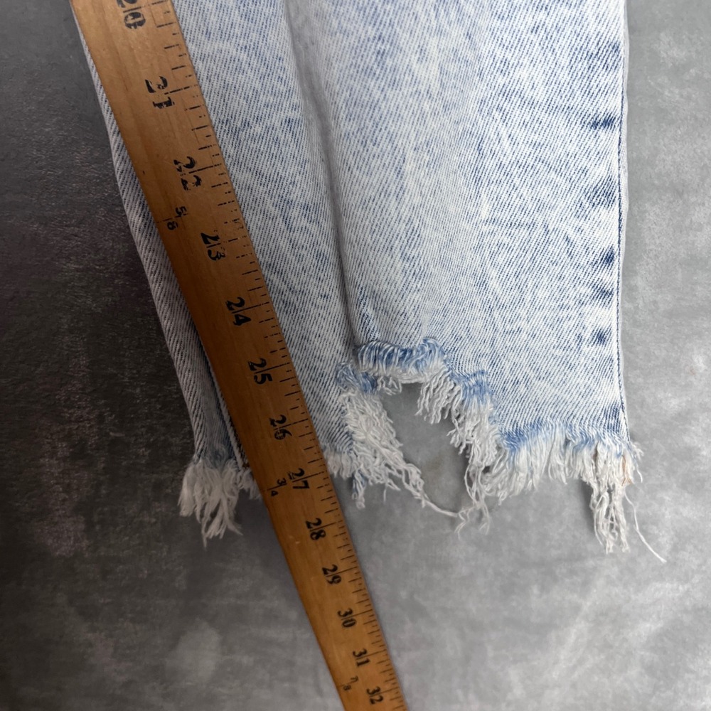 Vervet Jeans Selena High Rise Straight Leg Light Acid Wash Frayed Hem 28 - Picture 8 of 12